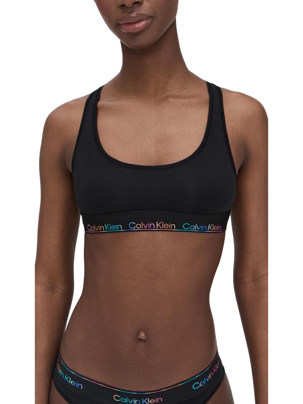 Calvin Klein Underwear Women's Icon Cotton Modal Pride Unlined Bralette M